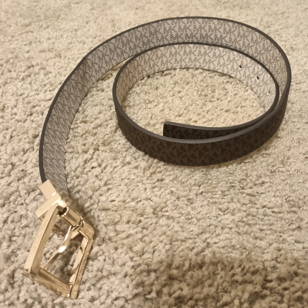 Michael Kors Gray and Gold Belt